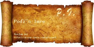 Poós Imre névjegykártya